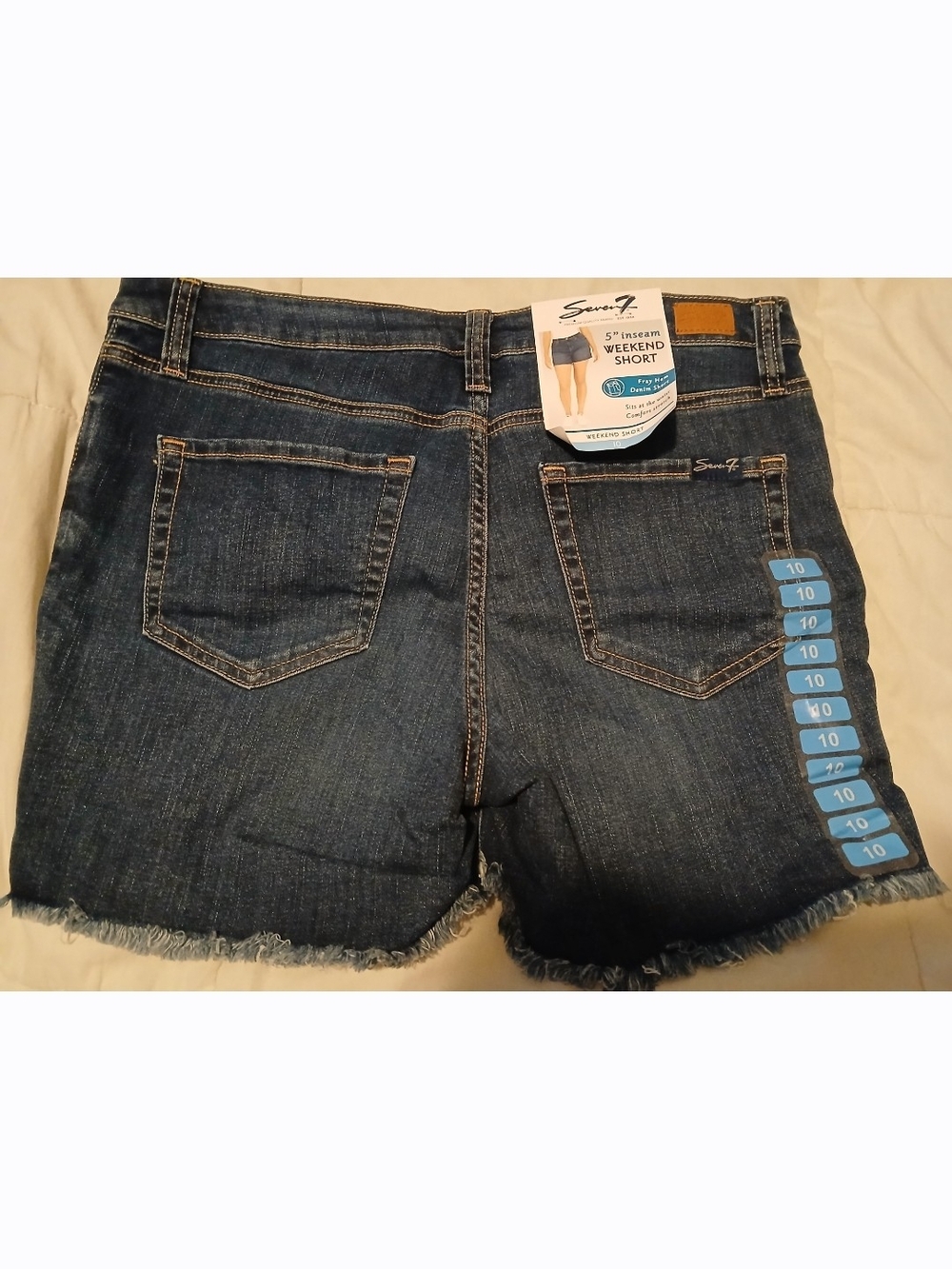Seven7 Dark Wash Denim Weekend Shorts - Blue